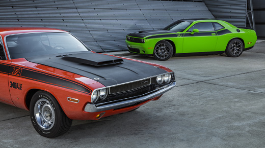 1970 and 2017 Dodge Challenger TA Wallpaper